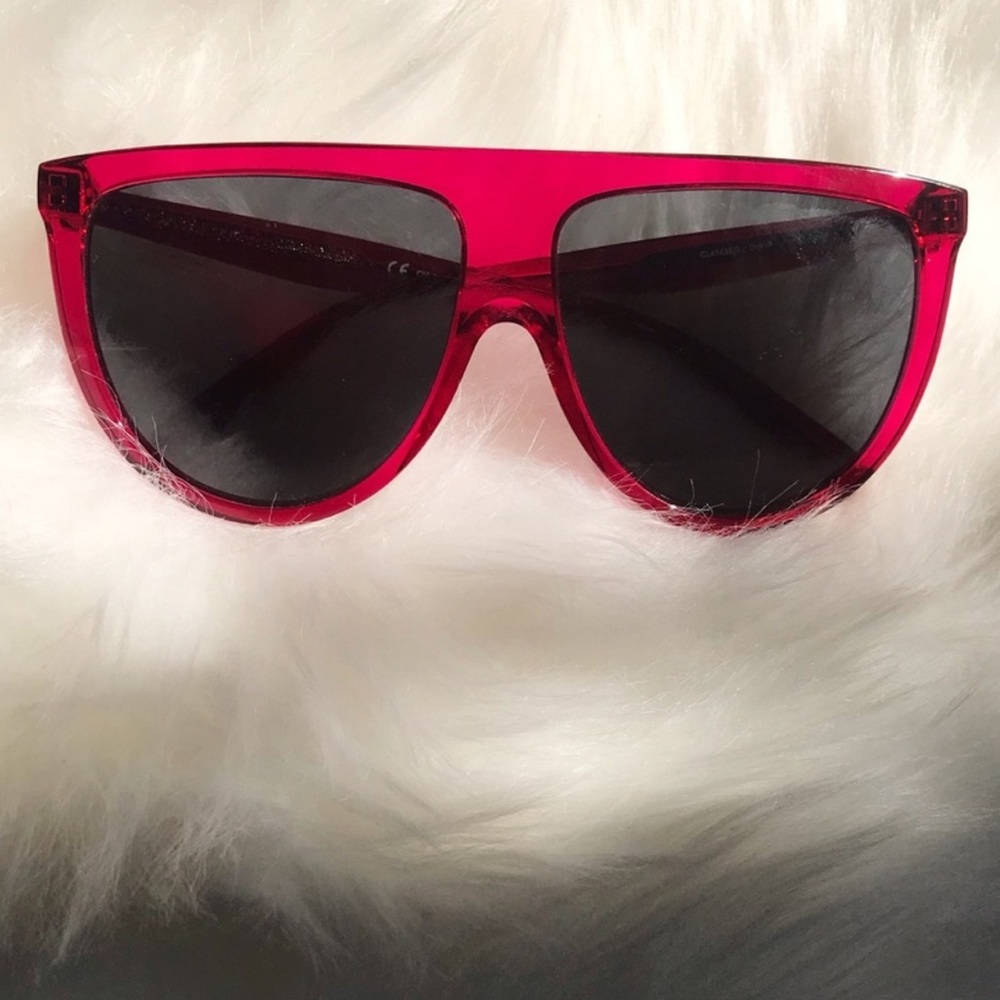 CELINE® AUTHENTIC MAGENTA ACETATE GLASSES NWT! CELINE CASE/CLOTH INCLUDED 💕 - Picture 4 of 12